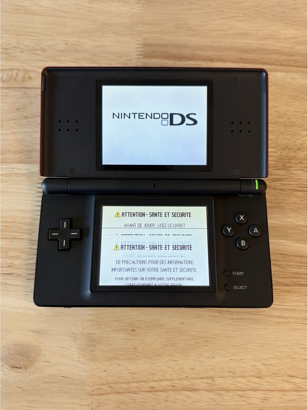 Nintendo DS Lite Crimson Handheld System - Red/Black - For parts BOTTOM SCREEN